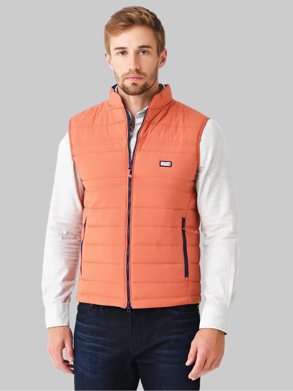 JOHNNIE-O || Hudson Rust Quilted Puffer Vest. Sz. M